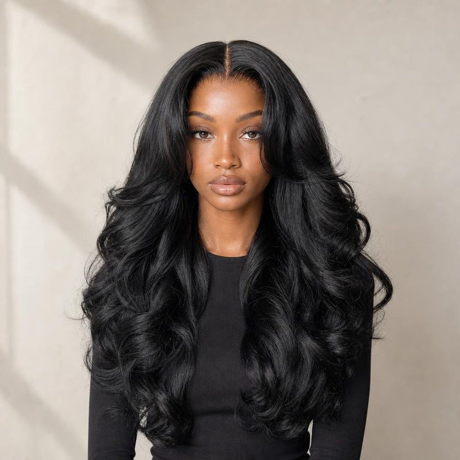 ILVON Butterfly Cut glueless wig, front view